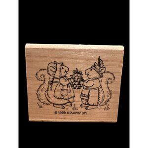 Stampin Up!‎ Bushy Tailed Blessings Thanksgiving Rubber Stamp 1999, Squirrels